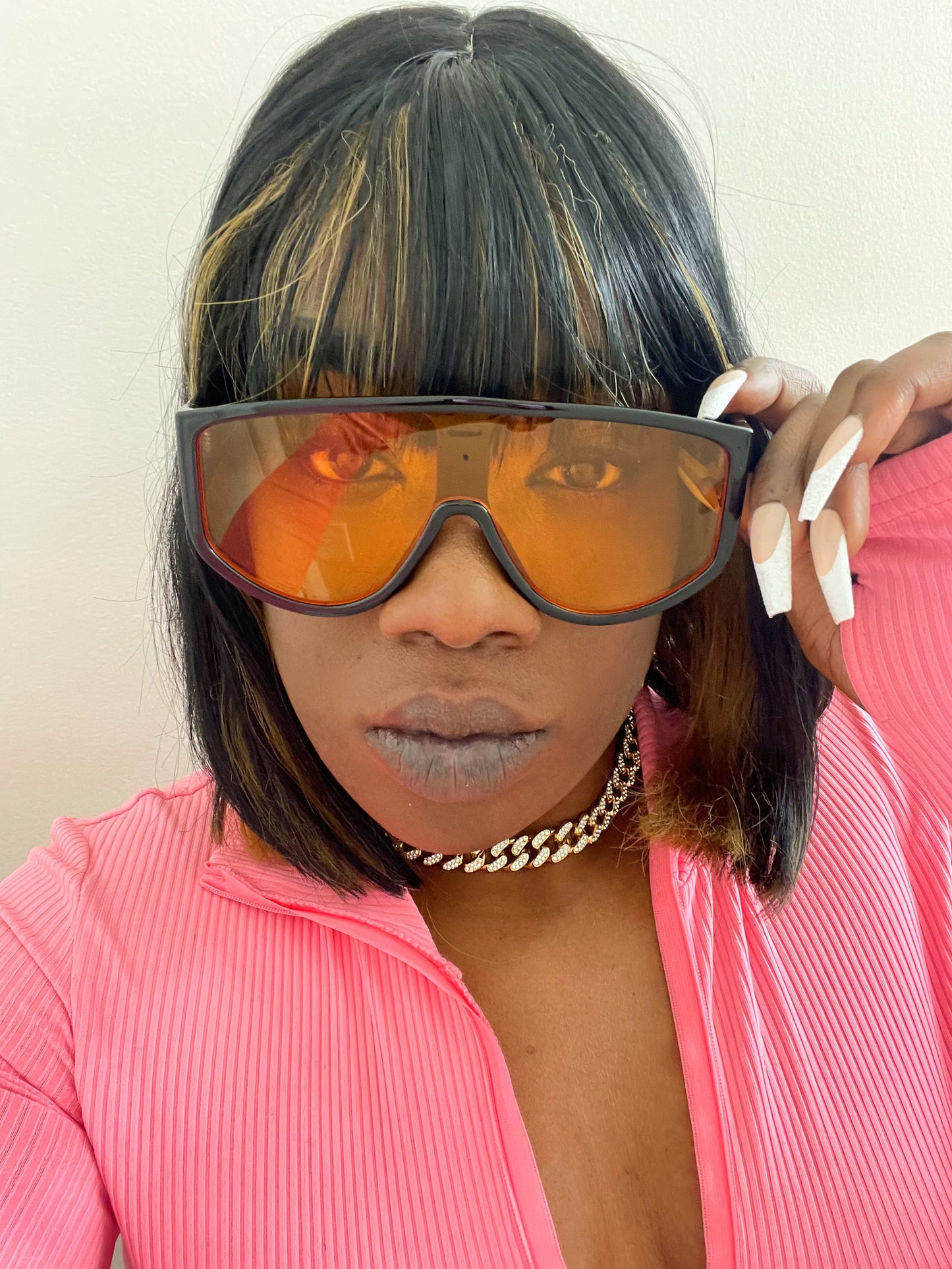 Chill Nights oversized flat top shield tinted sunglasses (color options)