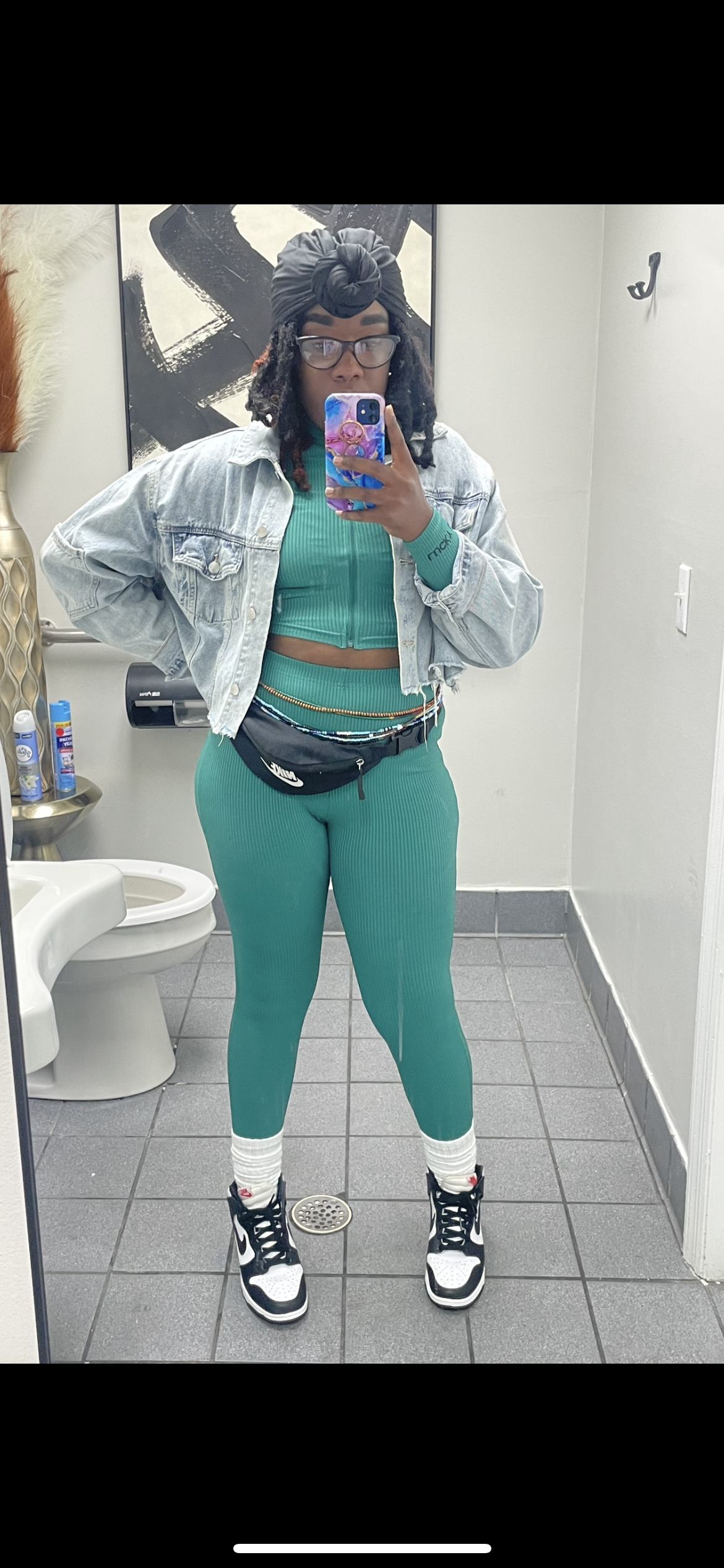 Lucky Babe cuffed high zip-up collard cropped ribbed jacket pants set (S-XL) color options