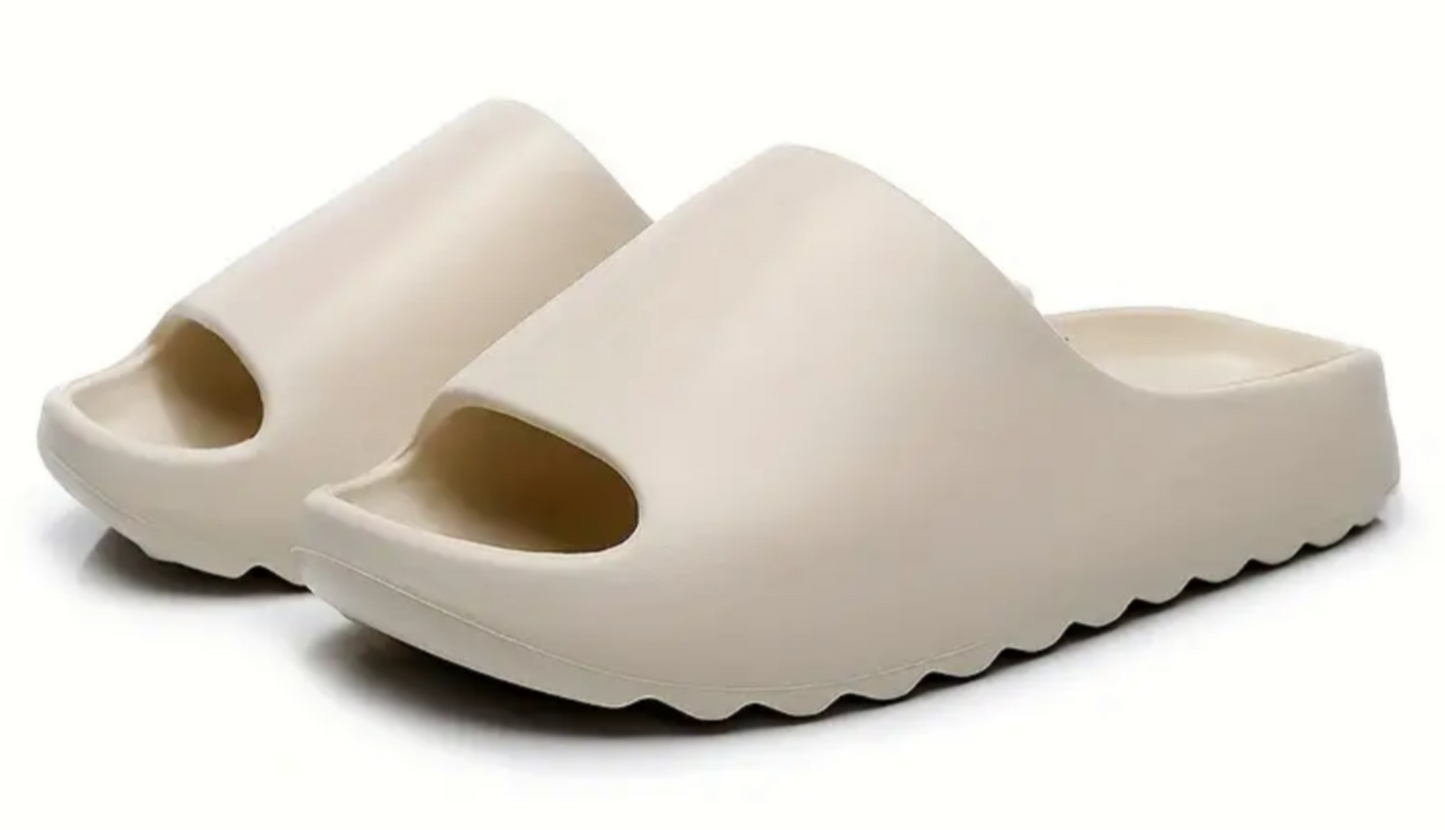 Stay Ready non slip open toe outdoor slides (beige)