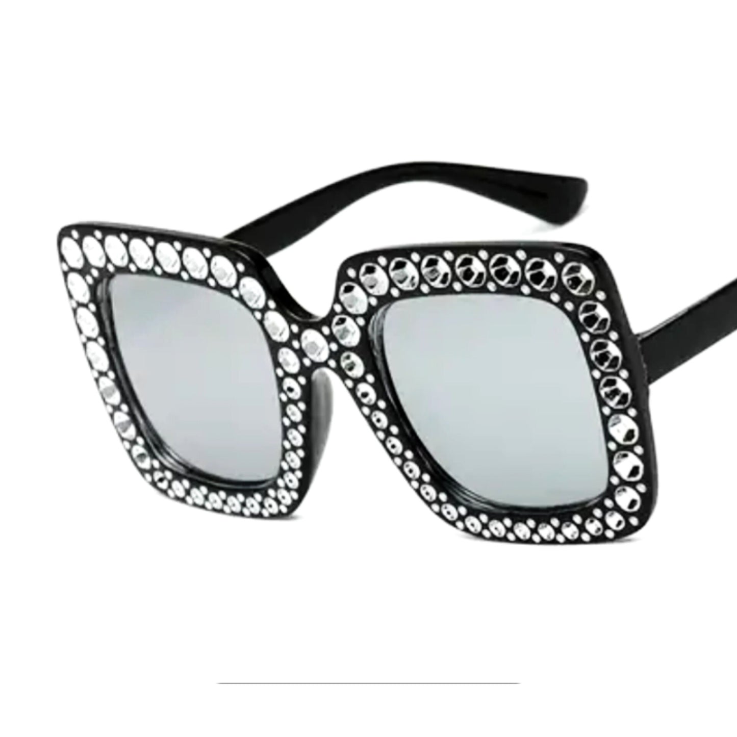 Star Studded oversized large square rhinestone tinted sunglasses (color options)