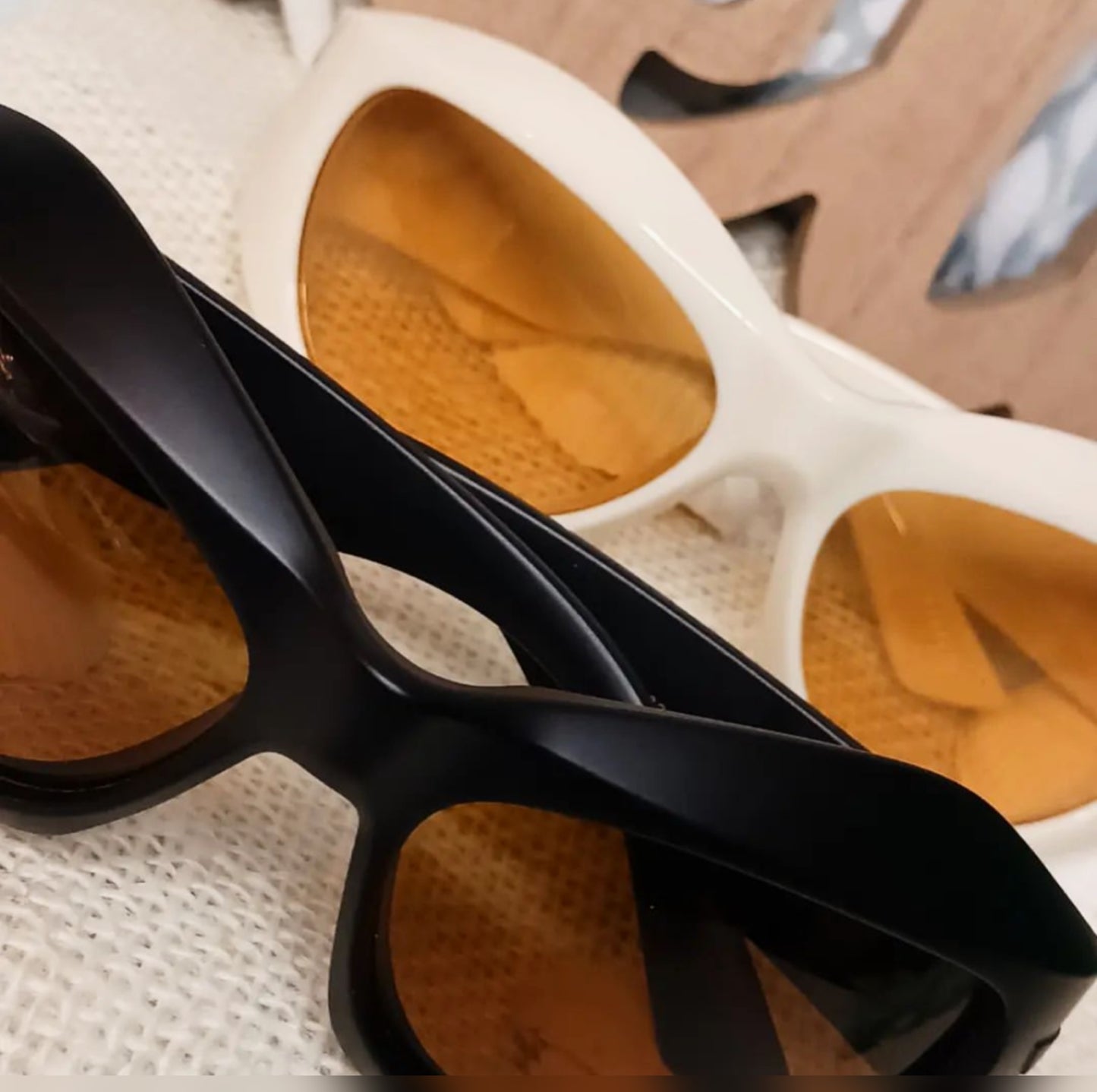 Be Mine oval Y2K sports wrap thick frame tinted sunglasses (color options)