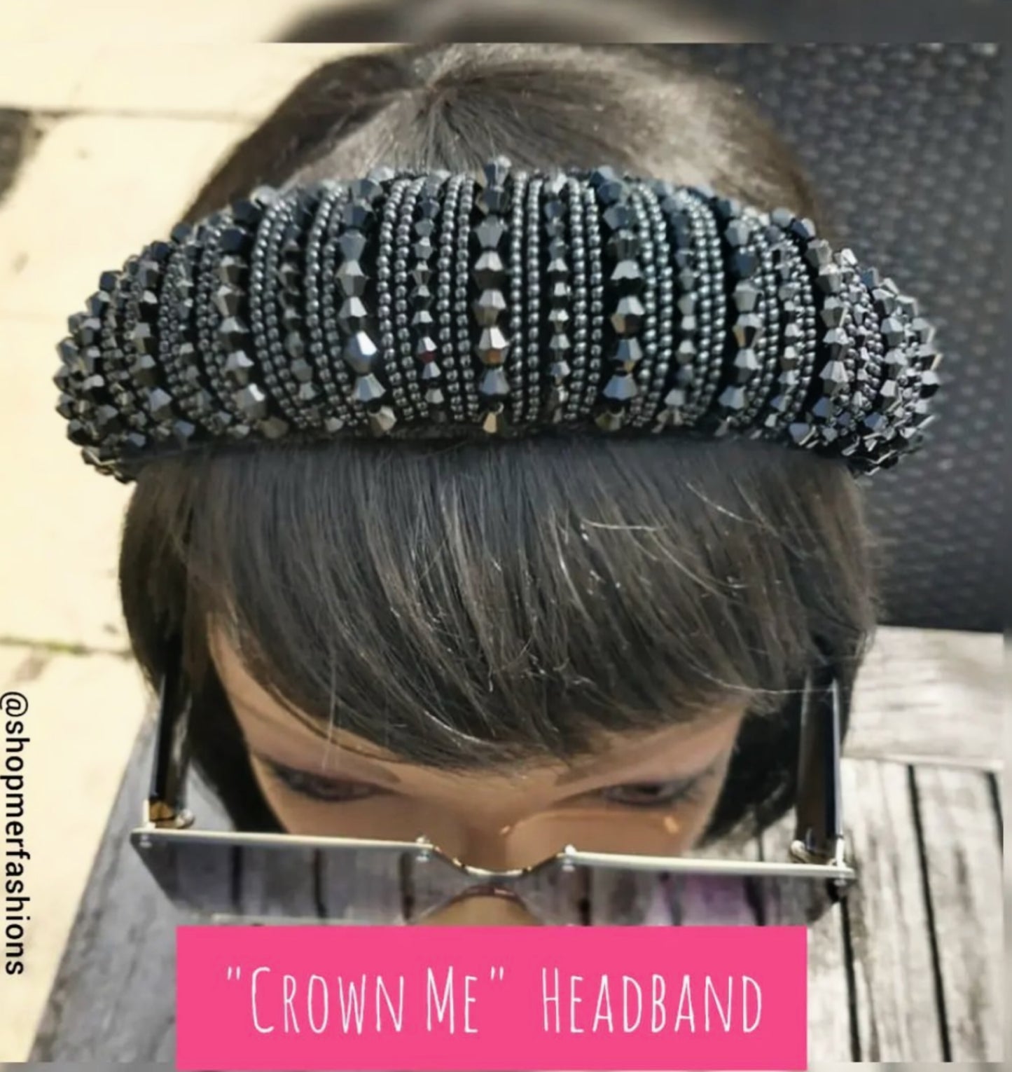 Crown Me lightweight beaded large/small brim padded headband