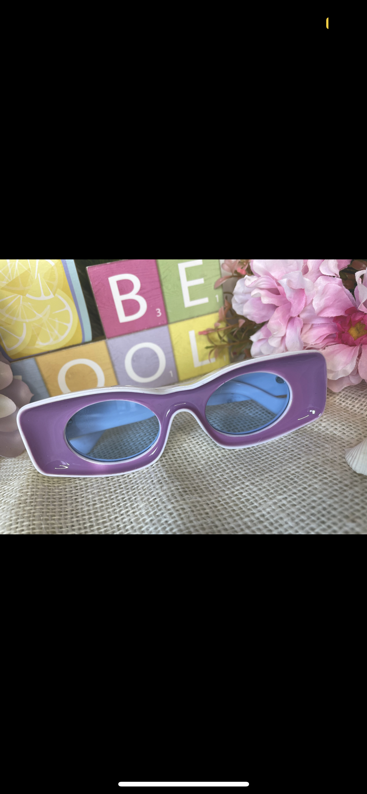 In The Mix thick rectangle frame oval shaped tinted sunglasses (color options)