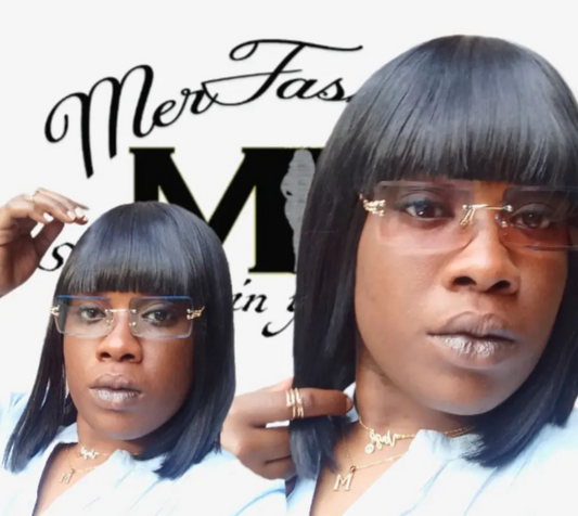 No Limit retro rimless metal frame rectangle tinted sunglasses (color options)