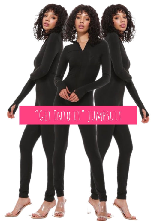 Get Into It skinny jumpsuit (black)