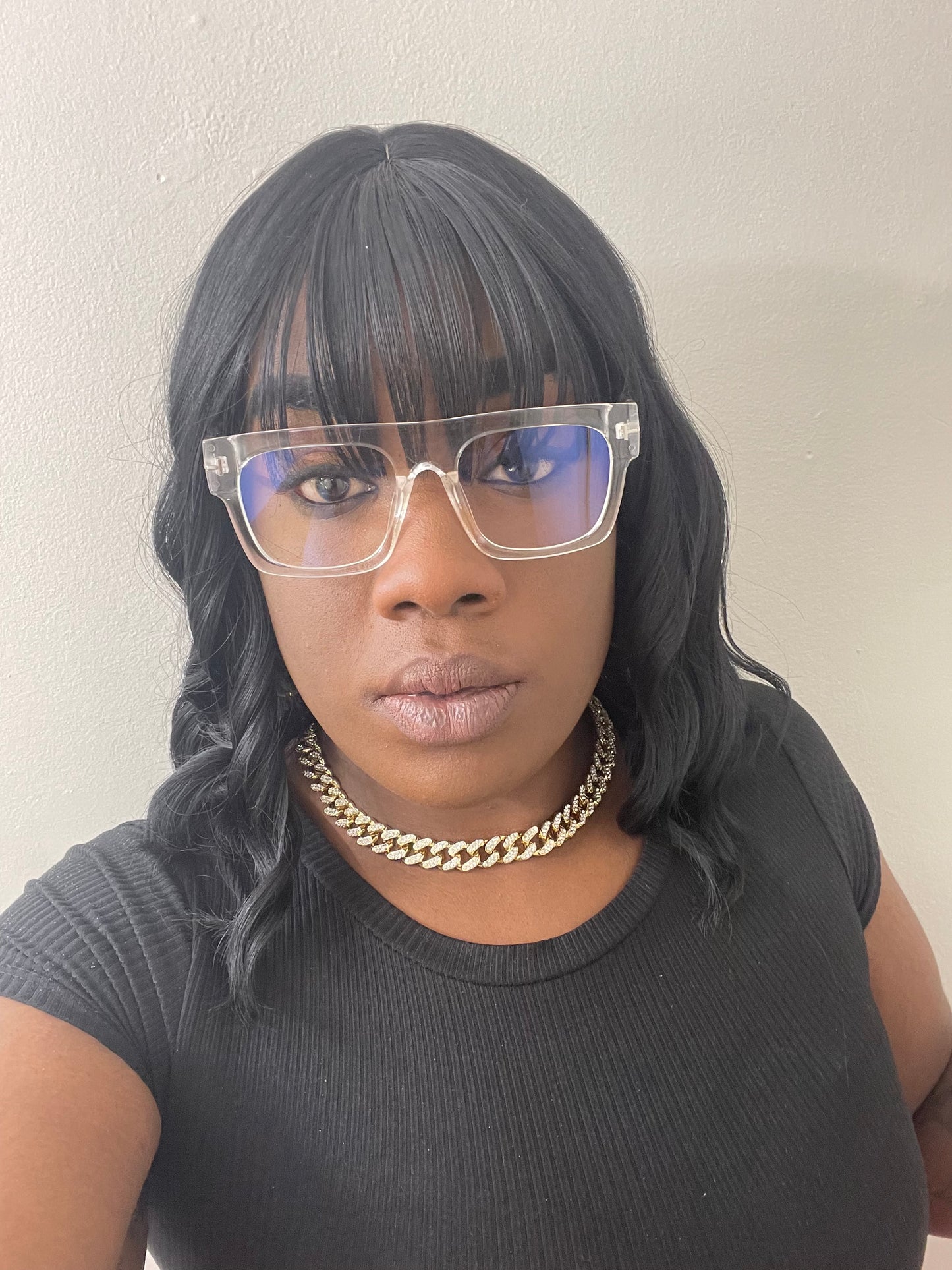 Werk It flat top square oversized transparent glasses (clear)