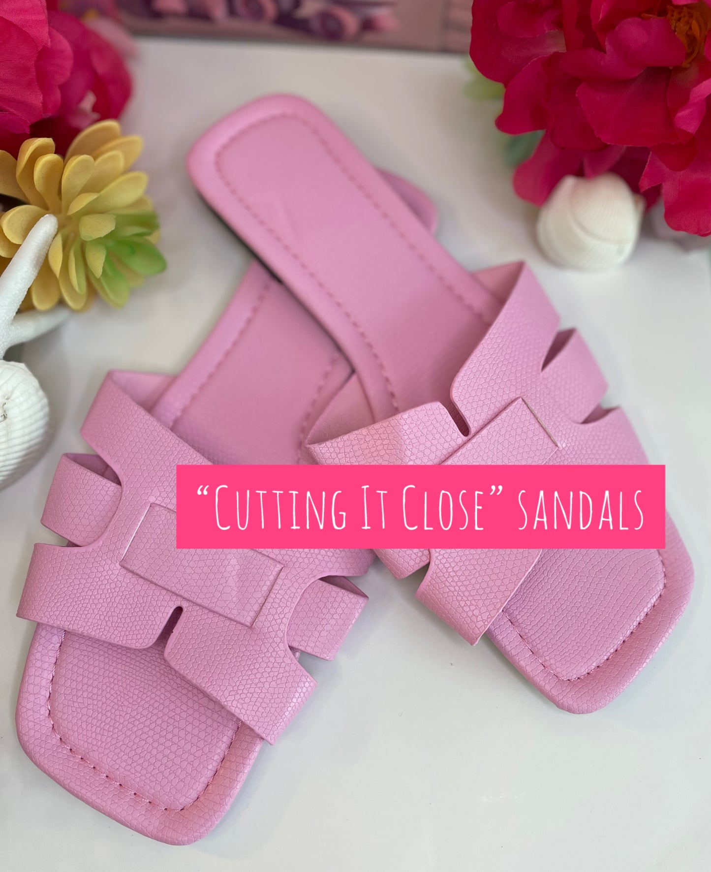 Cutting It Close open toe slides (color options)