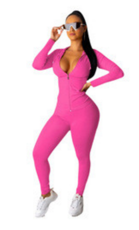 Off Guard pants set ( Hot pink)