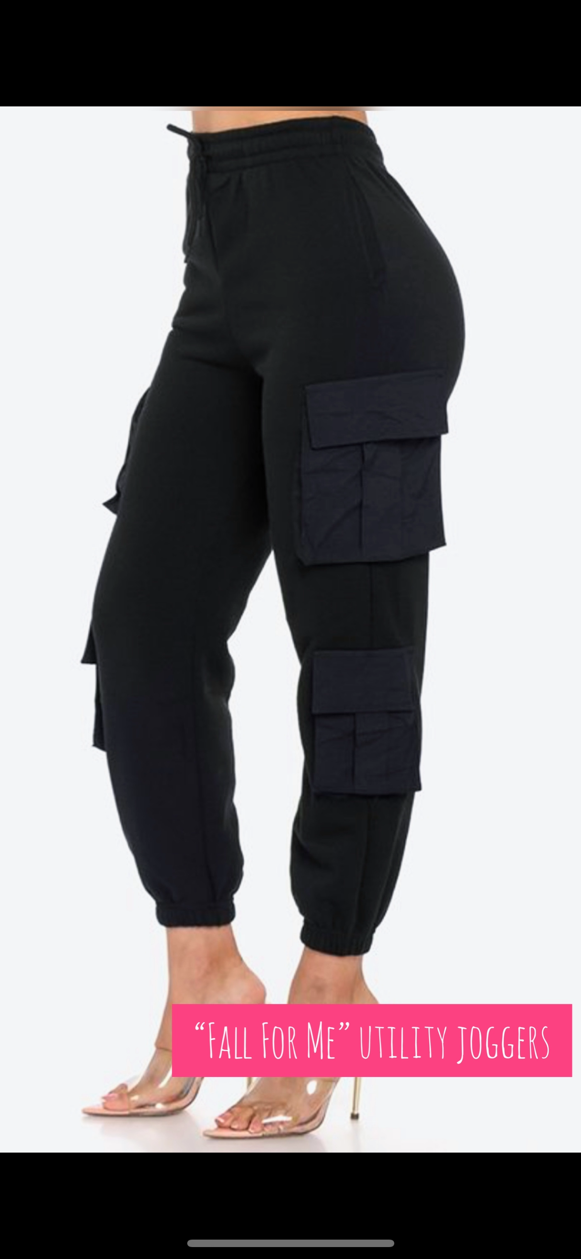 Fall For Me utility joggers (black)