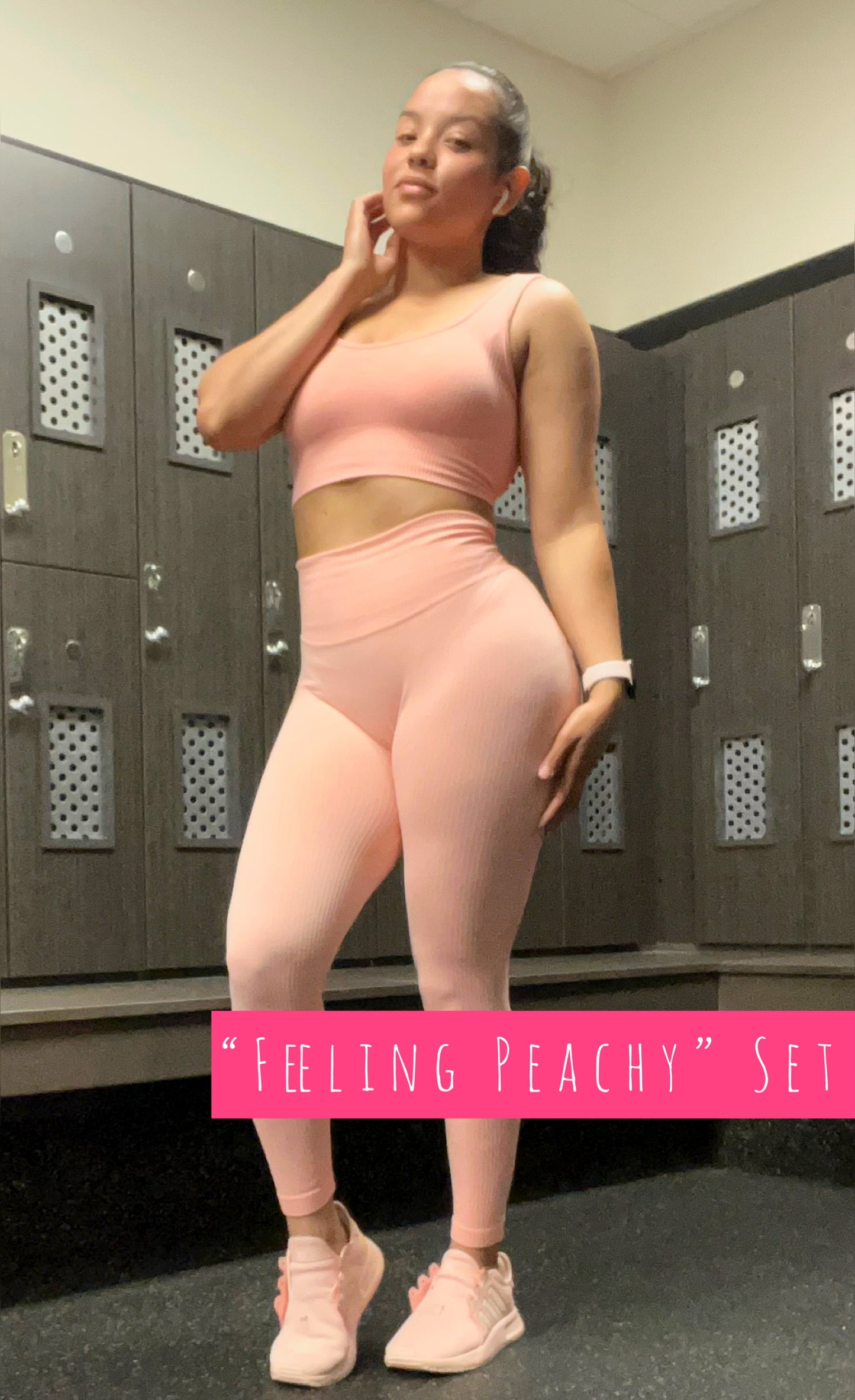 Feeling Peachy ribbed tank top pants set